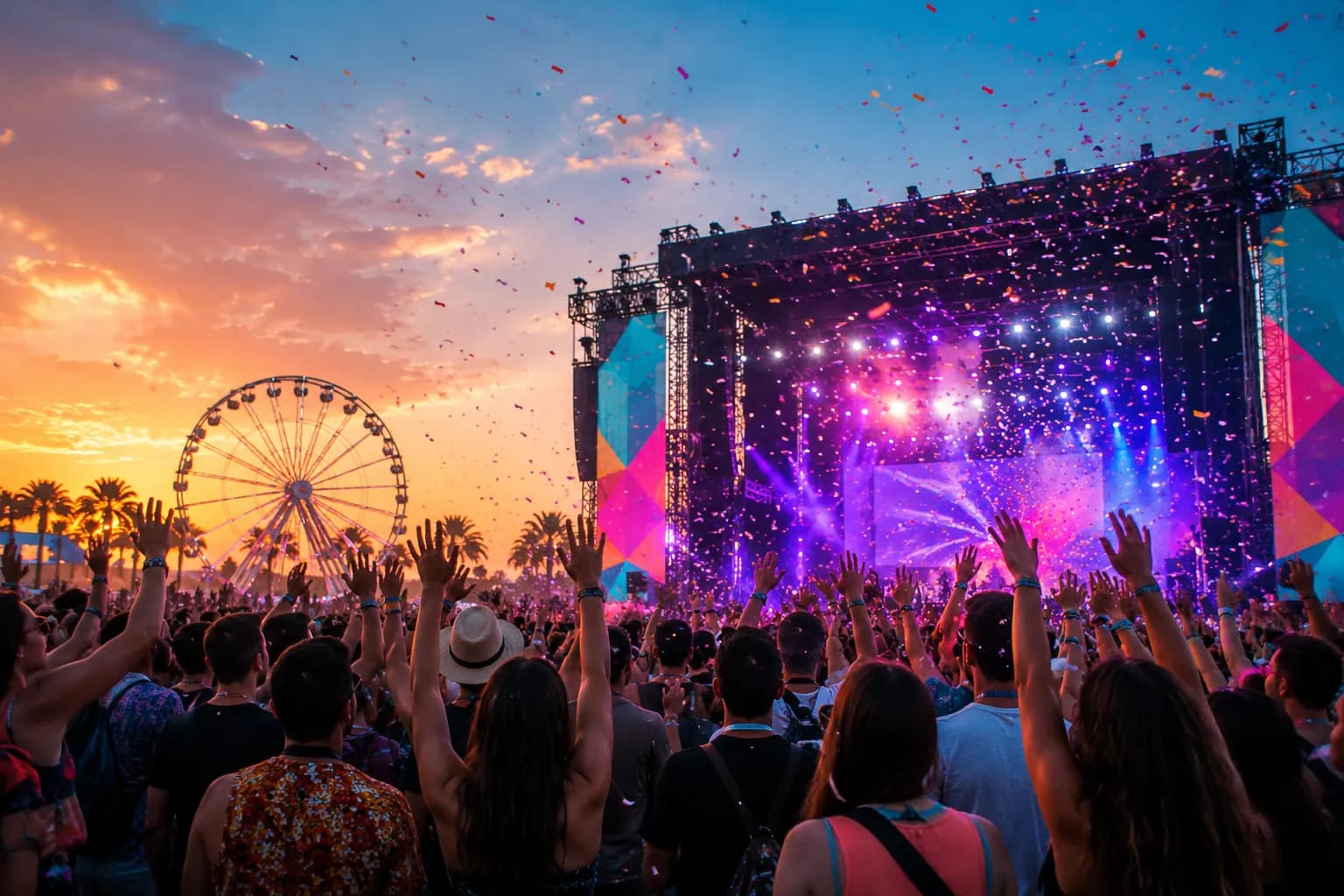 Festival crowd in front of a stage