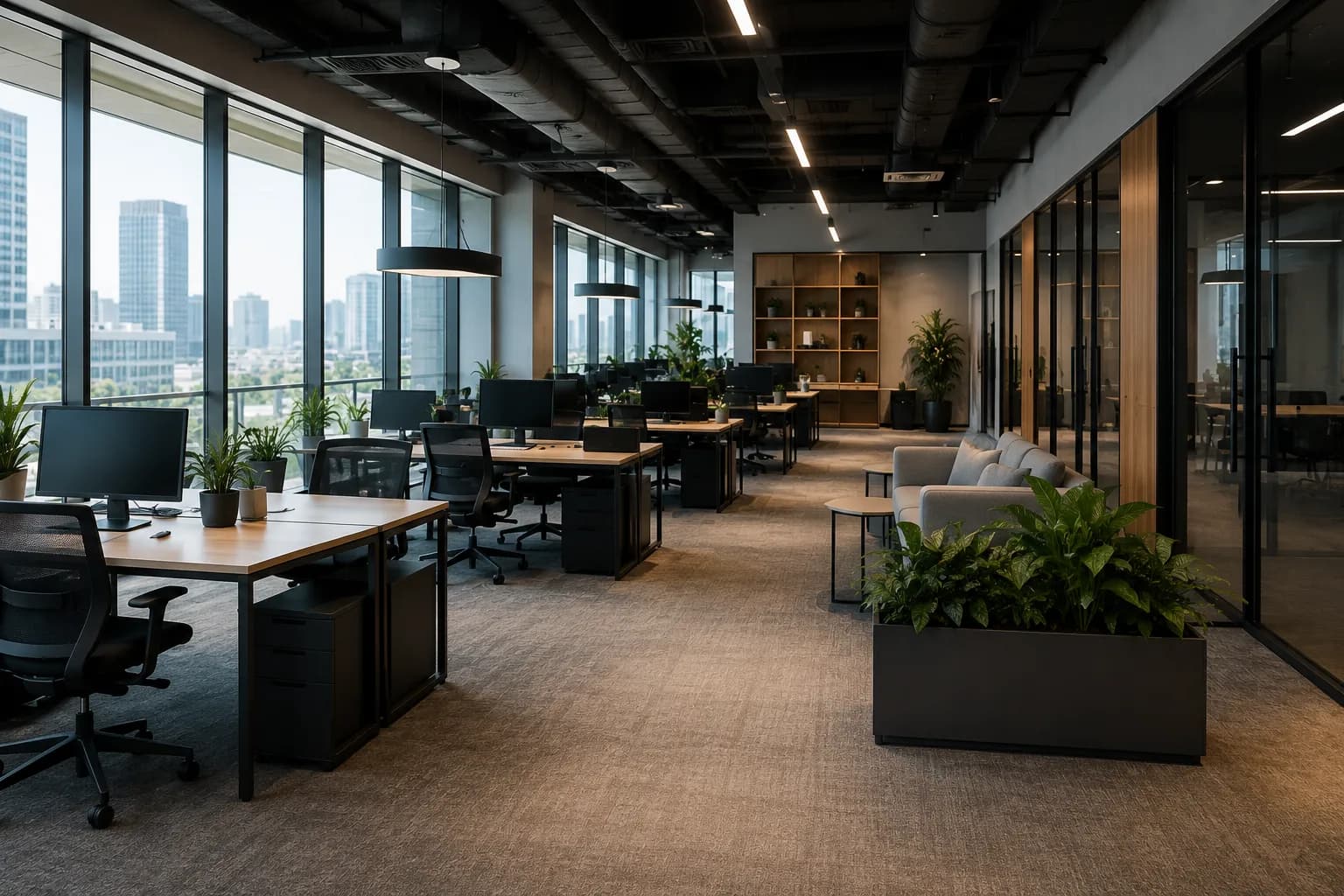 Modern office lobby